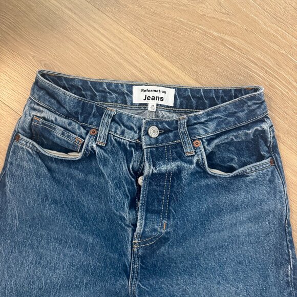 Reformation Cynthia High Rise Straight Jeans Blue - Size 25 - Picture 2 of 5